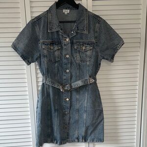 Le Lis Blue Denim Mini Dress